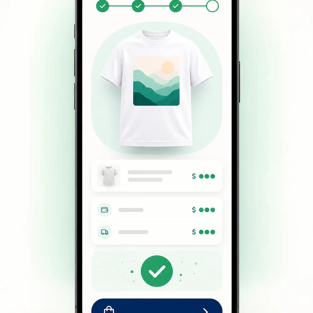 Compra de una camiseta personalizada desde un teléfono
