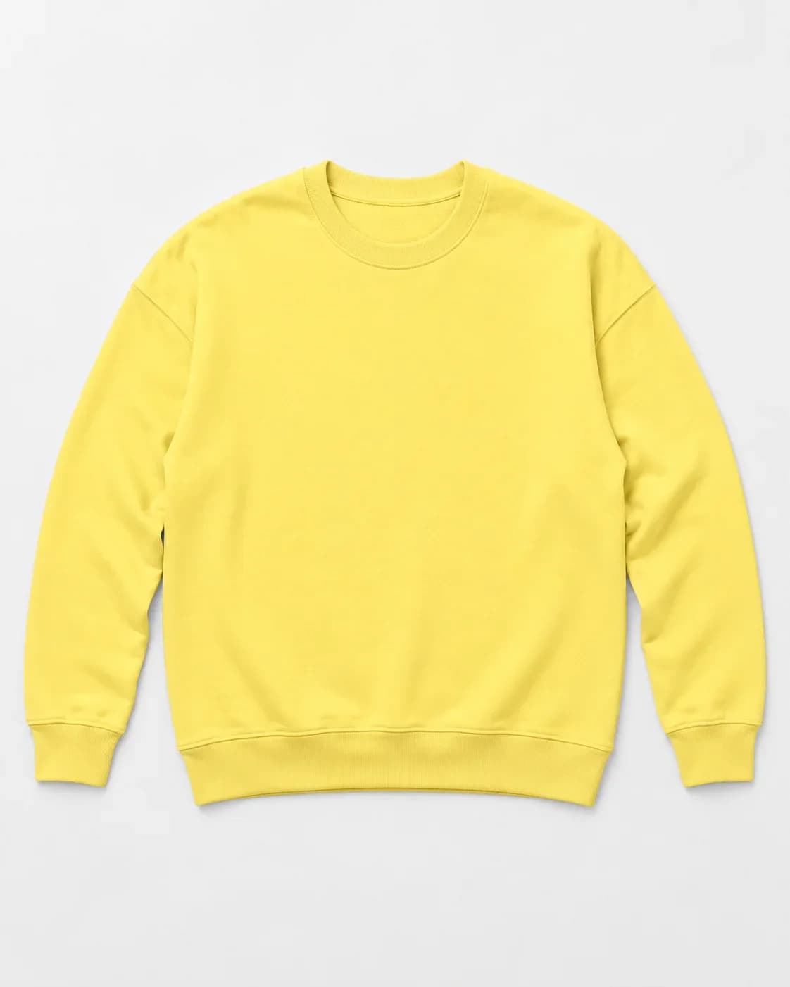 Buzo Cuello Redondo Perchado Unisex, color Amarillo Claro