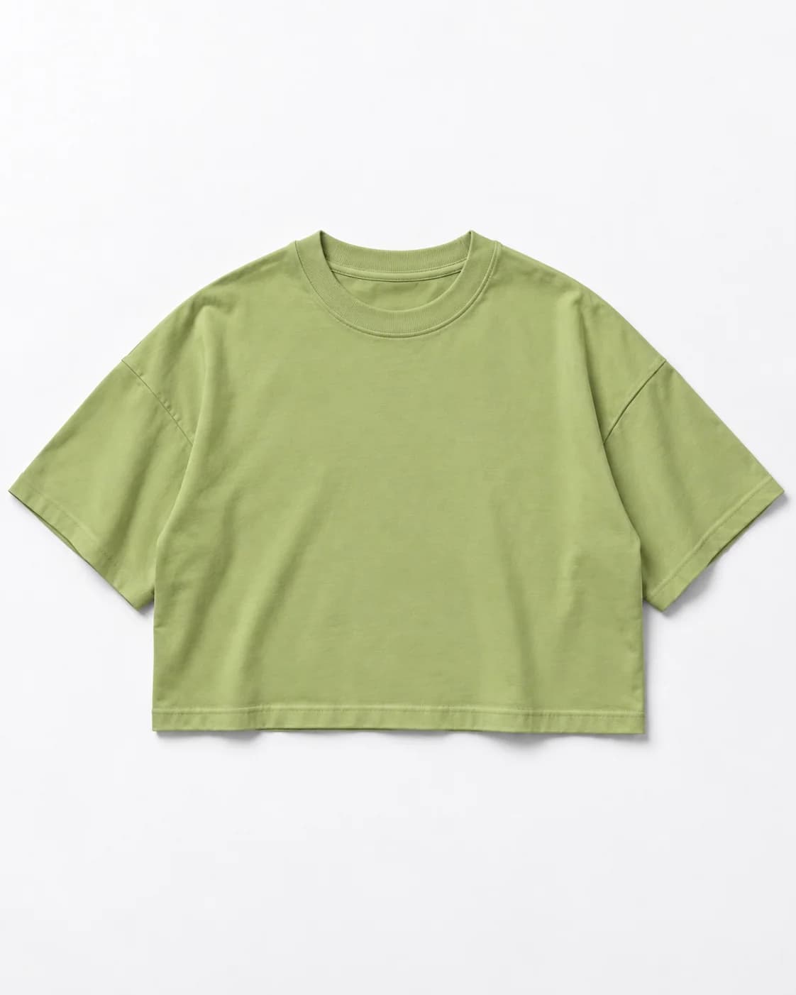 Camiseta Oversize Crop Heavy 230 Mujer, color Kiwi