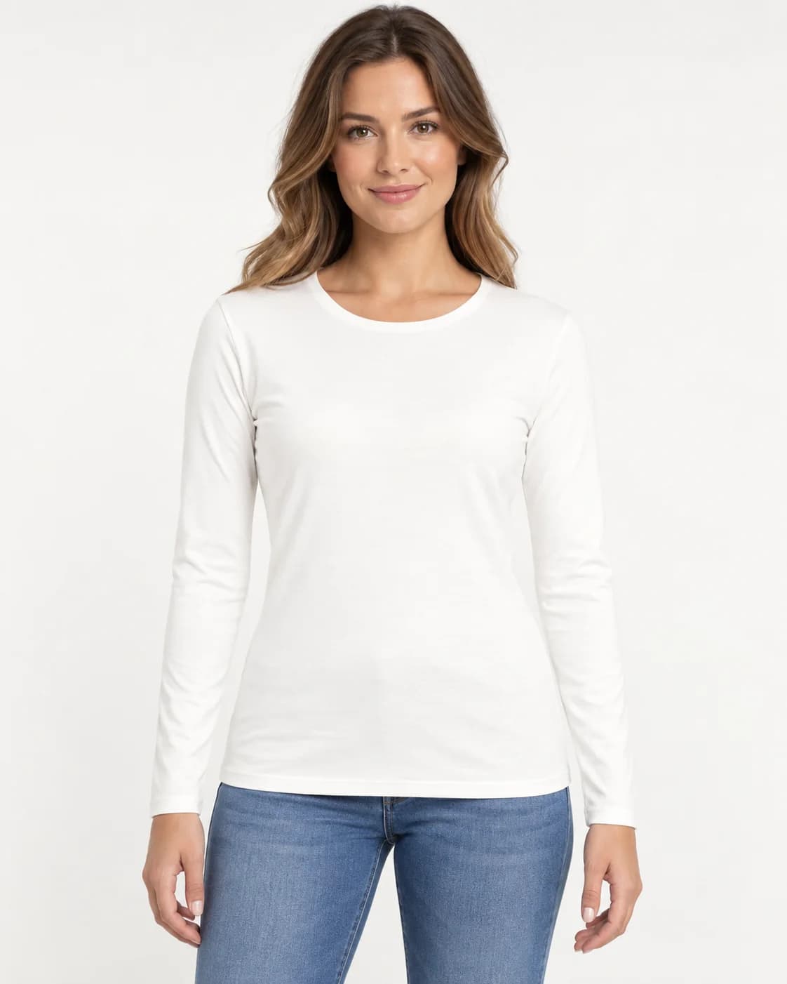 Blusa Stretch Manga Larga Luna Mujer, color Azul Claro