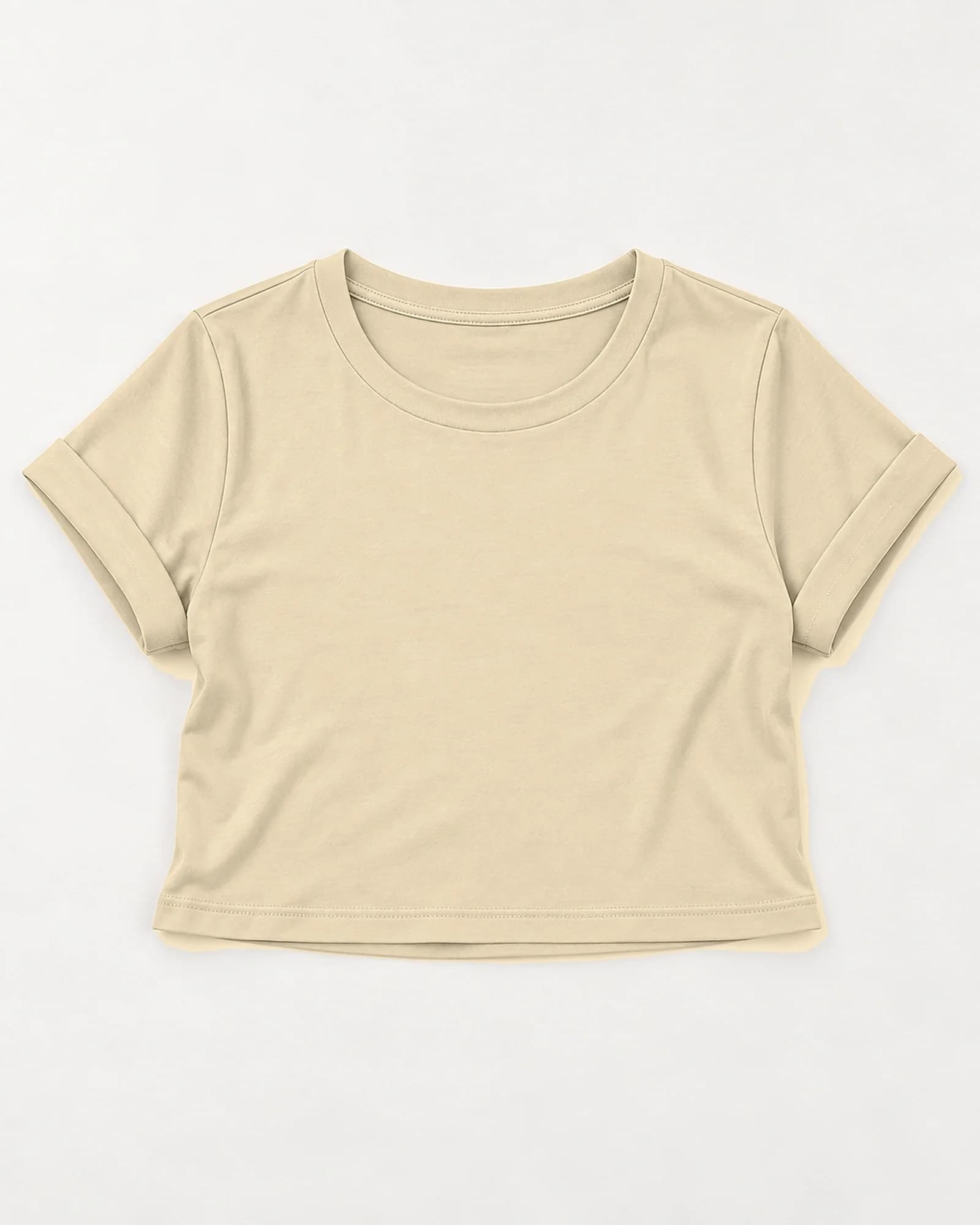 Blusón Wrap Crop Mujer Tela Fría, color Beige