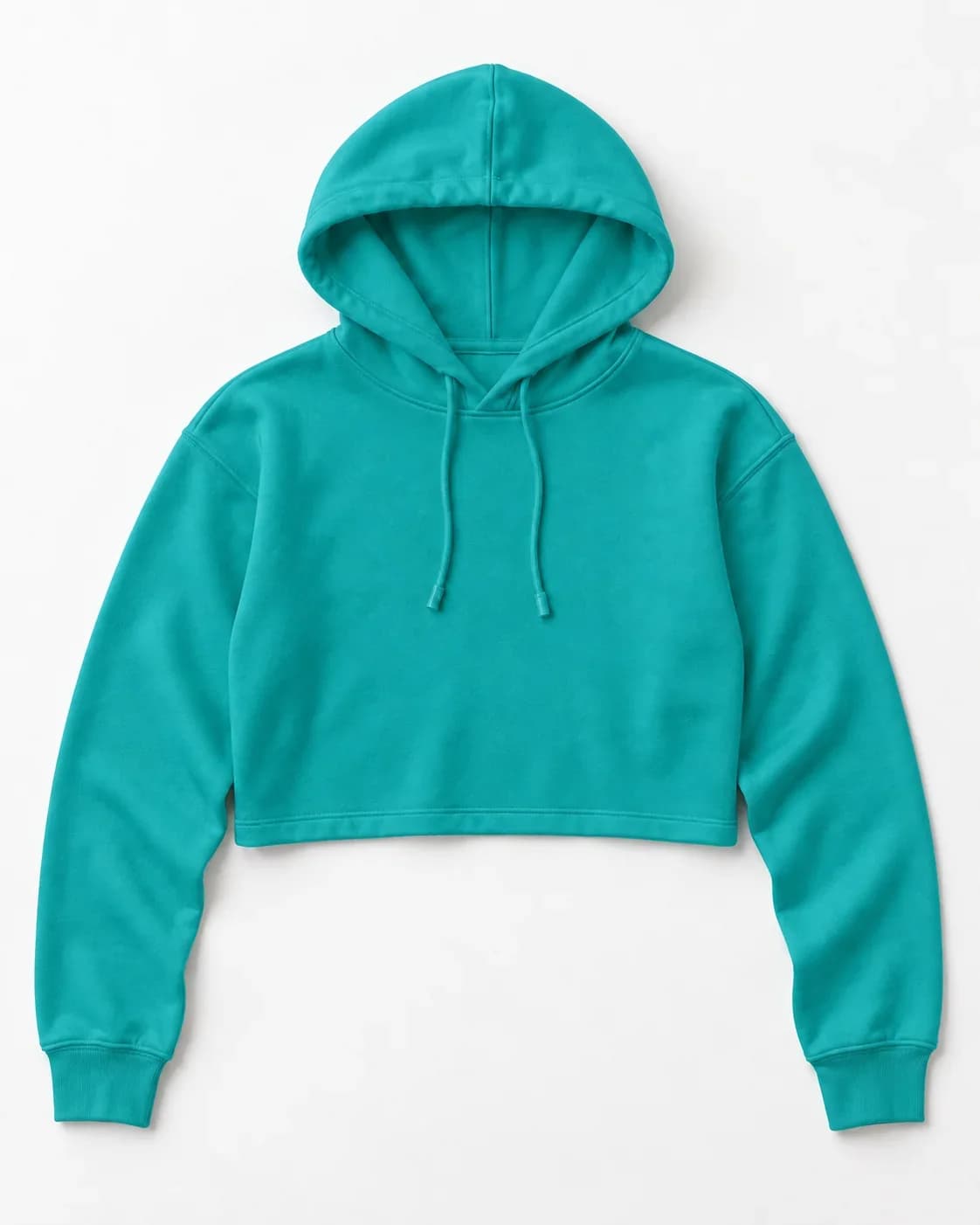 Hoodie Crop Eco Mujer, color Aqua marina